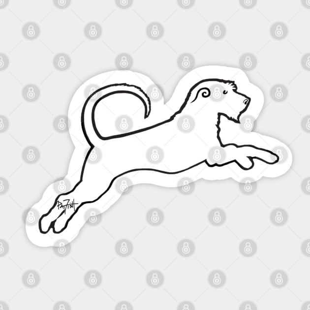 Irish Wolfhound Puppy Leaping Sticker by patfish